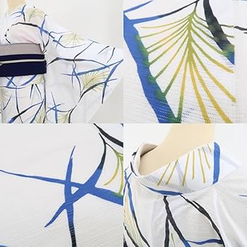 Amazon.co.jp: thisa 竺仙 綿絽 注染 夏着物 仕付け糸付涼しげな